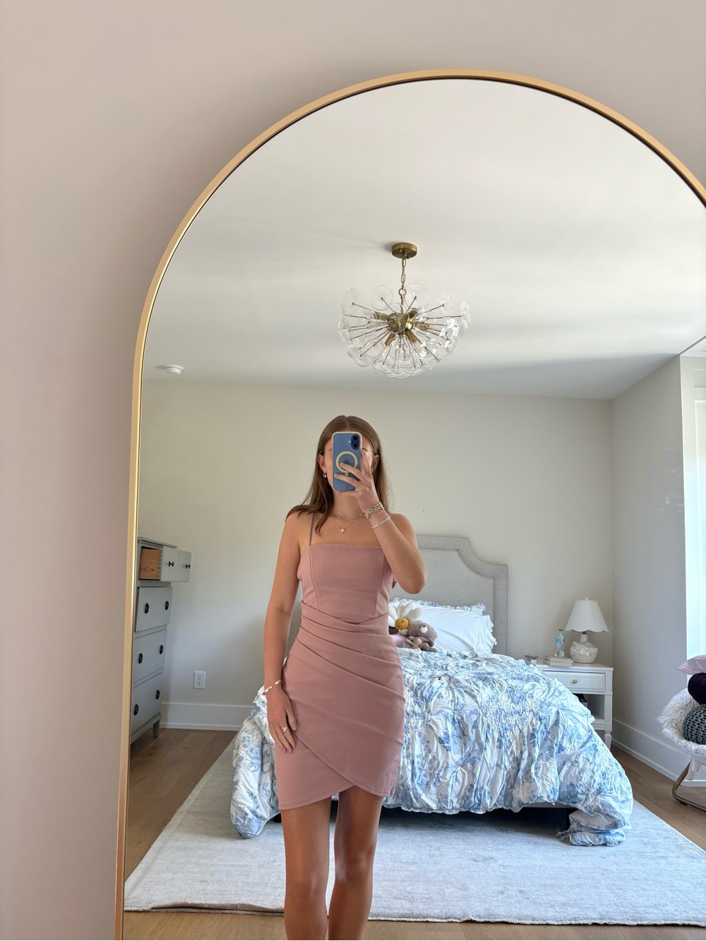 Windsor Rosewood Ruched Bodycon Mini Dress